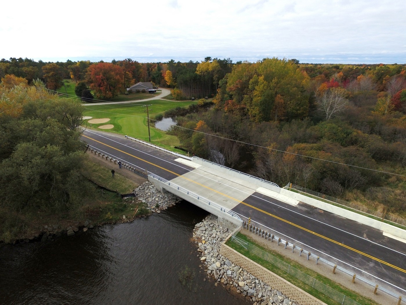 Marinette County Bridge aerial view Marinette County Bridge aerial view