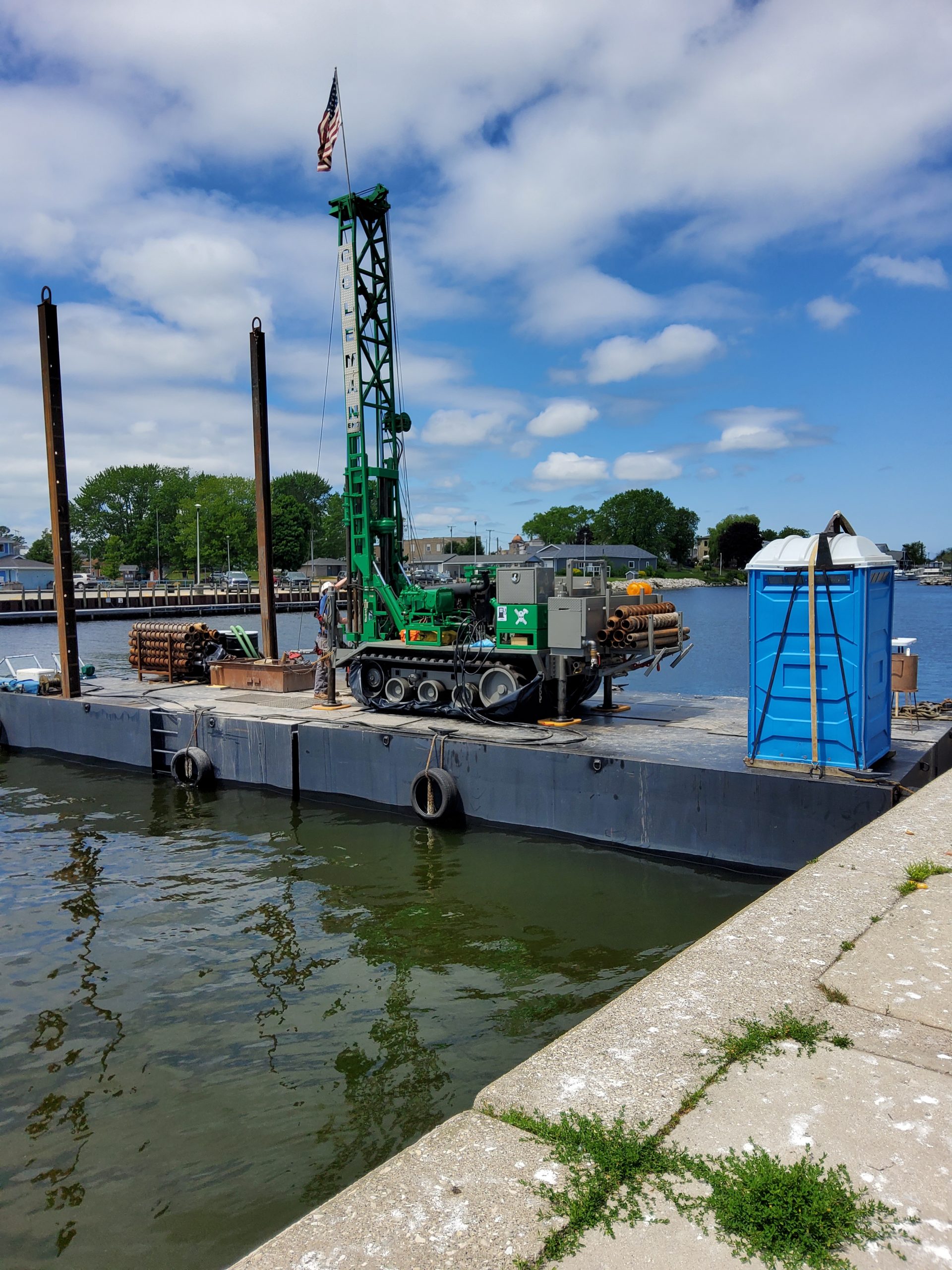 New Barge - Algoma 2022 WisDOT Chantel Street Beaver Dam Creek Bridge Deck Pour